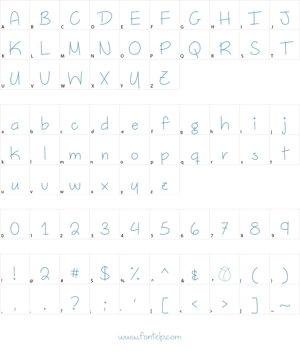 Dutch Tulips Demo Font Character